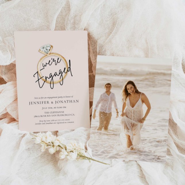 Convite para Festa de noivado de Casais Modernos (Criador carregado)