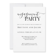 Convite para Festa de noivado de Casamento Branco 