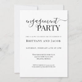 Convite para Festa de noivado de Casamento Branco 