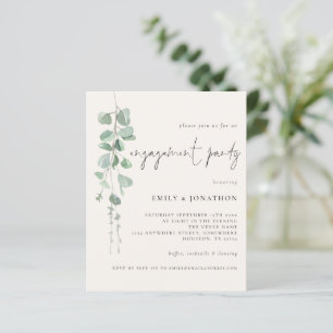 Convite para Festa de noivado de Creme Eucalyptus 