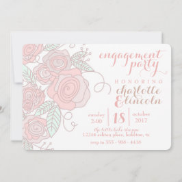 Convite para festa de noivado de flores