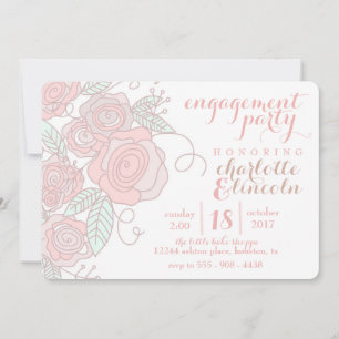 Convite para festa de noivado de flores