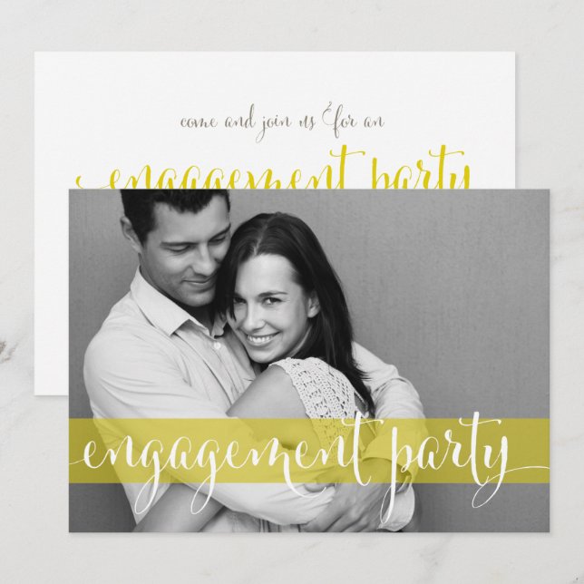 Convite para Festa de noivado de Fotografias de Sc (Frente/Verso)