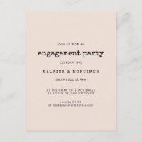 Convite para festa de noivado de máquina de escrev