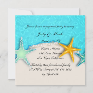 Convite para Festa de noivado de praia de Starfish