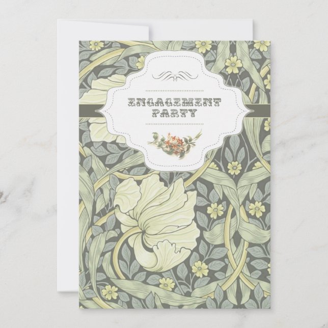 convite para festa de noivado de tipografia vintag (Frente)