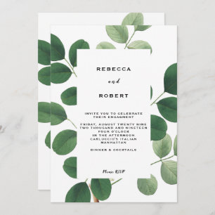 convite para festa de noivado de vegetação de vint