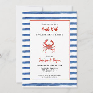 Convite para festa de noivado do Crab Boil
