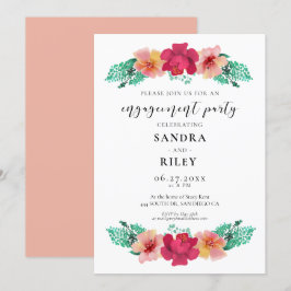 Convite para Festa de noivado floral Elegante