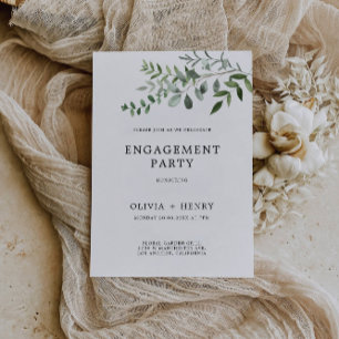 Convite para Festa de noivado Greenery Wedding