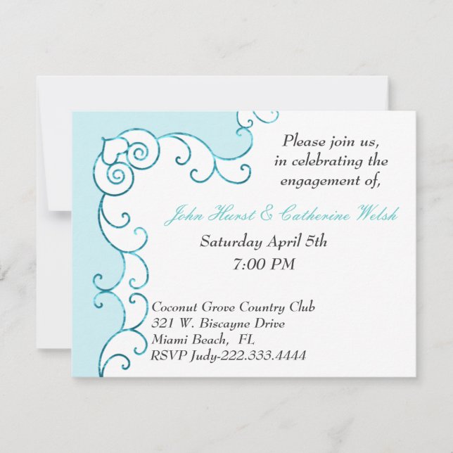 Convite para festa de noivado na moda (Frente)