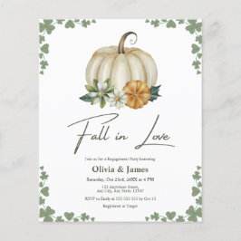 Convite para Festa de noivado Verde de outono