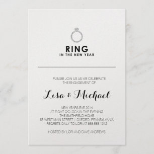 Convite para Festa de noivado Véspera de ano novo