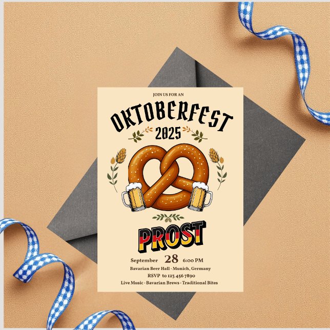 Convite para Festa de Oktoberfest | Prost de Cerve (Criador carregado)