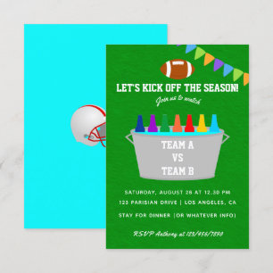 Convite para festa de partida de futebol de início