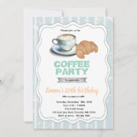 convite para festa de pastelaria de café