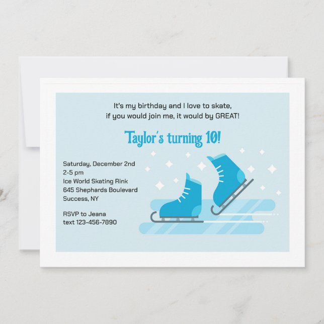 Convite para Festa de Patinação de Inverno (Frente)