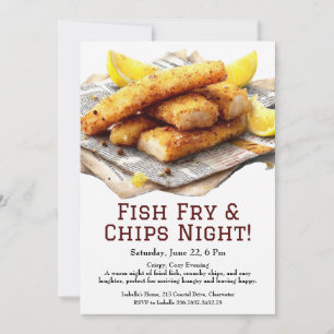Convite para Festa de Peixe Frito e Batatas – Casu