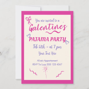 Convite para Festa de Pijamas das Meninas no Dia d