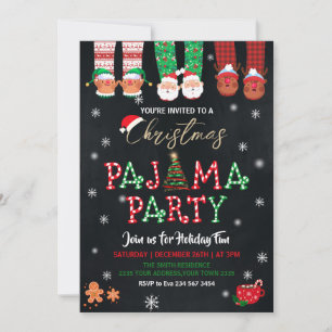 Convite para Festa de Pijamas de Natal