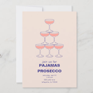 Convite para Festa de Pijamas e Prosecco