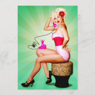 Convite para Festa de Pin-Up Retro Vamos Conversar