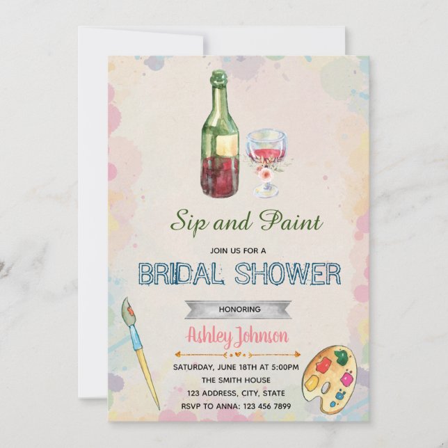 convite para festa de pintura e bebida (Frente)