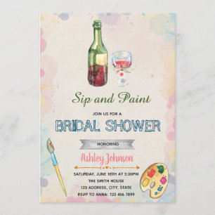 Convite para festa de pintura e bebida