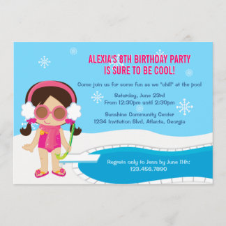 Convite para Festa de Piscina de inverno