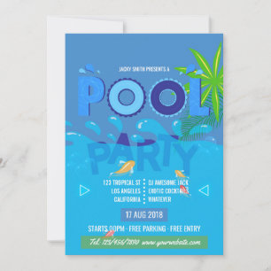 Convite para Festa de Piscina de Verão
