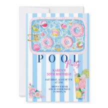 Convite para Festa de Piscina para Adultos Anivers