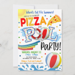 Convite para Festa de Pizza e Piscina
