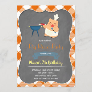 Convite para festa de porco assado