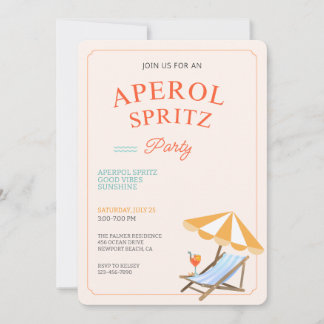 Convite para Festa de Praia com Aperol Spritz