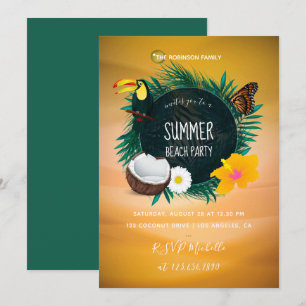 Convite para Festa de Praia nas Férias de Verão em