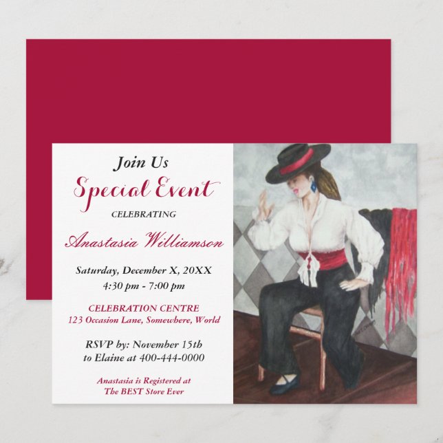 CONVITE PARA FESTA DE PRETO E BRANCO (Frente/Verso)