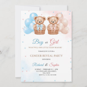 Convite para festa de revelação de gênero