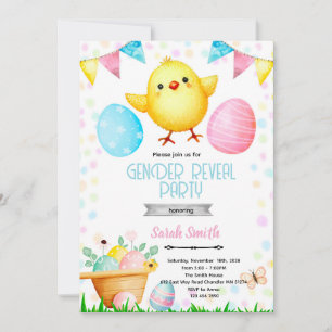 Convite para Festa de Revelação de Gênero de Pásco