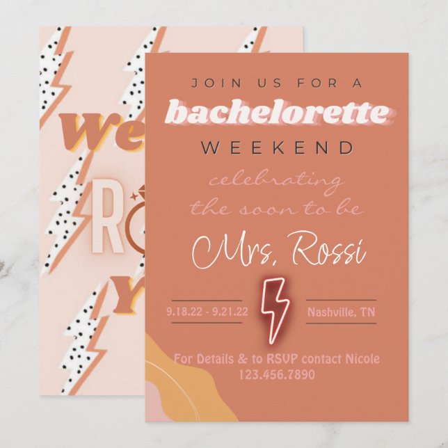Convite para festa de Rock & Roll Bach (Frente/Verso)