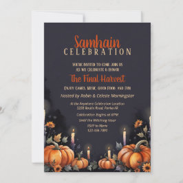 Convite para Festa de Samhain Abóboras e Velas de 