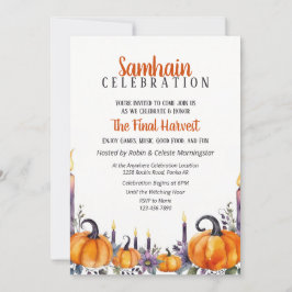 Convite para Festa de Samhain Outono Abóboras & Ve