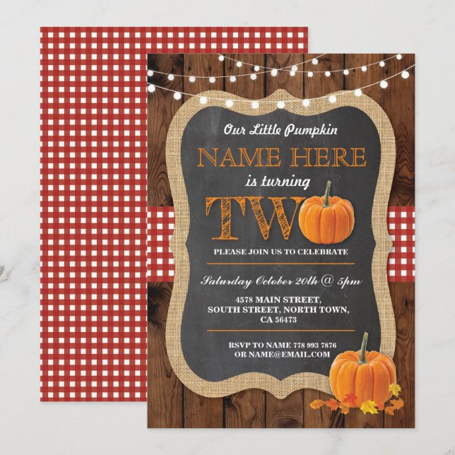 Convite para Festa de segundos aniversários de Bom (Frente/Verso)