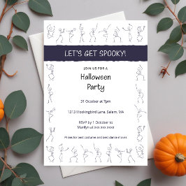 Convite para festa de Skeleton Dance Halloween - b