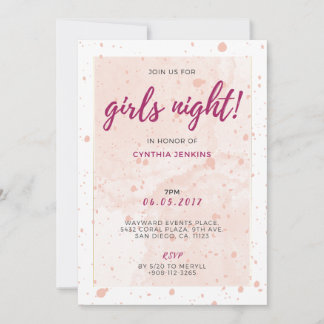 Convite para Festa de solteira de Glam Rosa