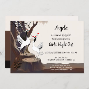 Convite para Festa de solteira de gruas japonesas