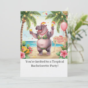 Convite para Festa de Solteira de Hipopótamo de Bi