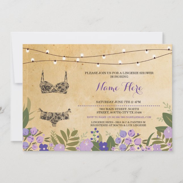 Convite para Festa de solteira de marca do Chá lin (Frente)