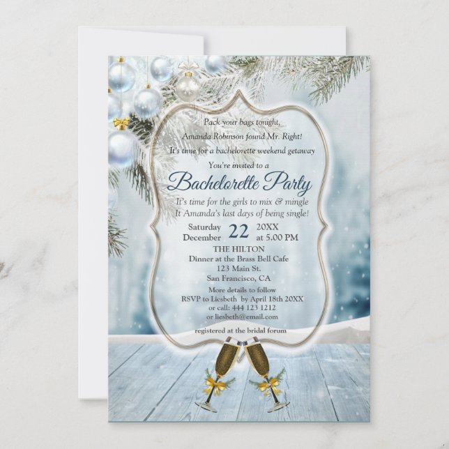 Convite para Festa de solteira de Natal (Frente)