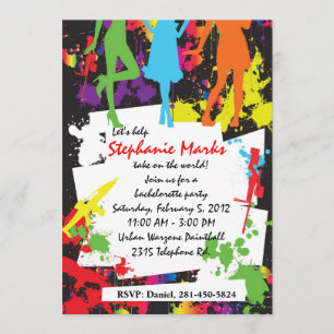 Convite para festa de solteira de Paintball