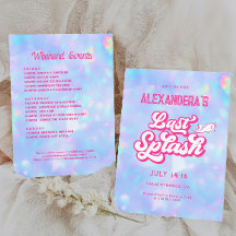 Convite para Festa de solteira de Piscina de últim